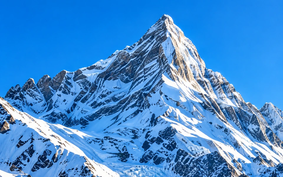 Snow-covered mountain peaks