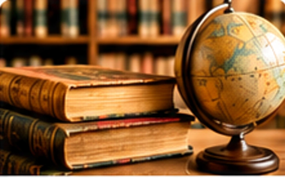 Books and a vintage globe