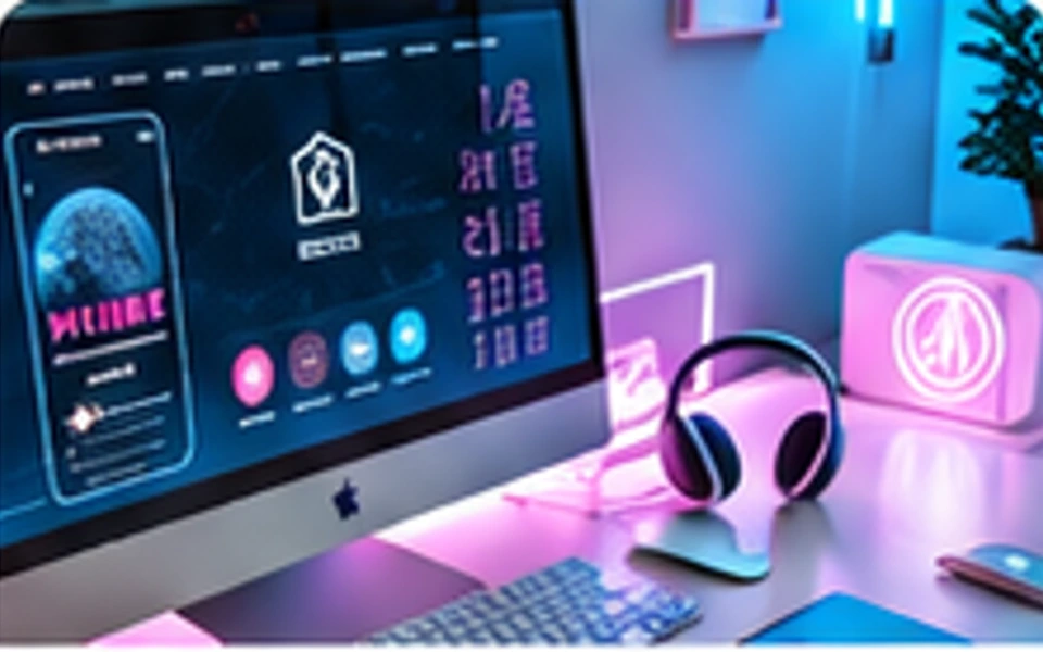 A colorful technology workstation